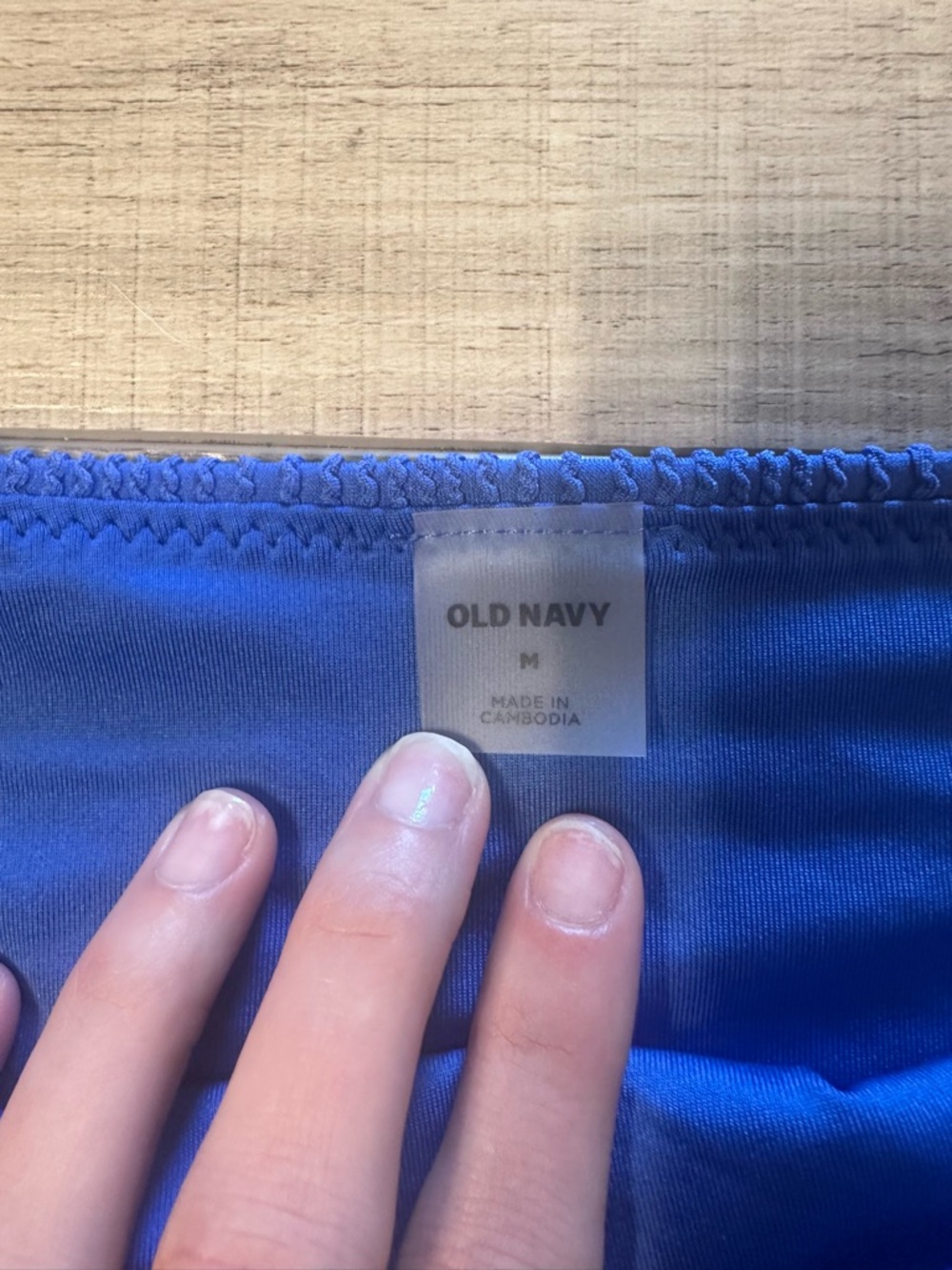 Old Navy Ribbed High-Waist Bikini Bottom in Blue - Picture 2 of 3